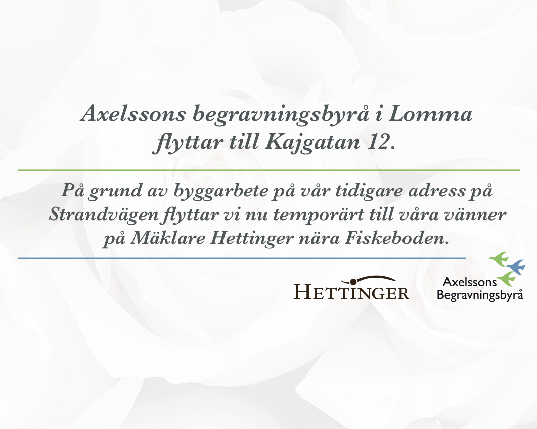 Begravningsbyrå Lomma - Ny temporär adress - Axelssons Begravningsbyrå Lomma - Mobil